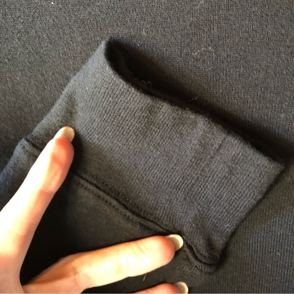 J Crew cotton cashmere blend Black long sleeve crew neck tee super soft M - Picture 3 of 6